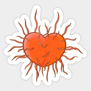 Heart shaped virus Sticker